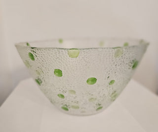 Vintage Southern Living by Marietta glass bowl with green dots