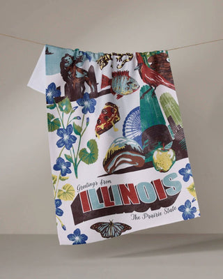 Greetings From Illinois Tea Towel - 18" x 30"