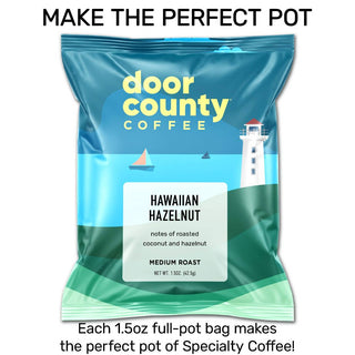 Hawaiian Hazelnut Flavored Coffee – 1.5 oz Full Pot Bag | Door County Coffee
