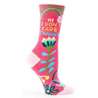 Hi. I Don't Care. Crew Socks