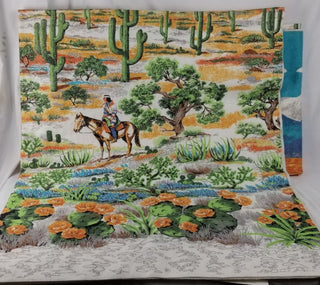 Blanket Beacon 71x82 Retro Boys Bedroom Cowboy Southwestern Cacti Desert Landscape Scene Ranch XL Twin