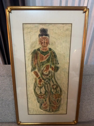 Vintage The Art of Stone Rubbing ,Bodhisattva,wall art