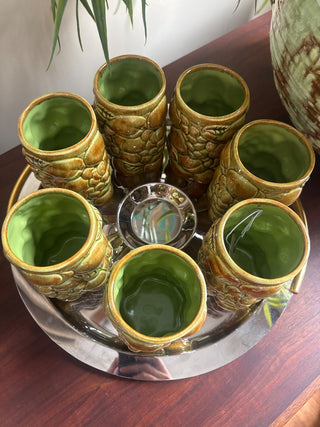 Mcm, Art ceramic tumbler/vase ( set of 7)