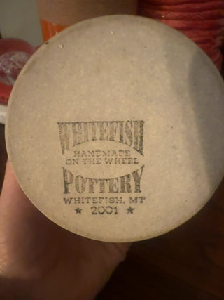 Vintage,2001 Whitefish pottery glazed vase