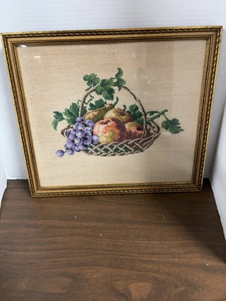 Vintage Fruit Basket Needle Work #433