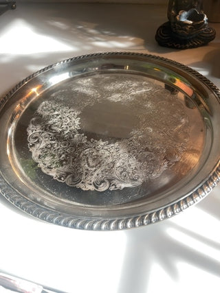 Silver plated etched 12” tray