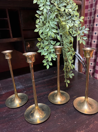 Vintage Brass Thin Candle Holder