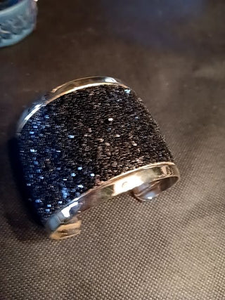 Blk Glitter Cuff