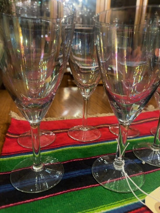 Vintage, luster iridescent rainbow wine glasses ( set of 7)