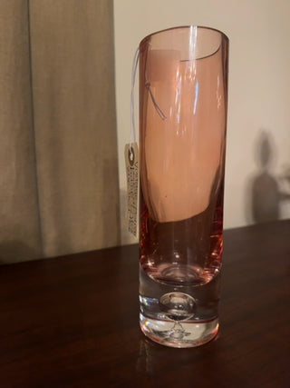 Vintage, Polish pink art glass vase