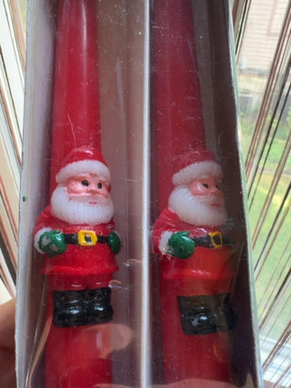 CHRISTMAS, vintage holiday candles( set of 2)