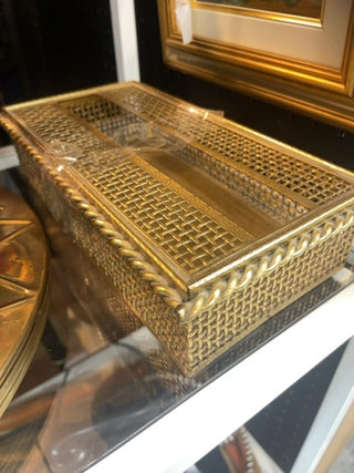 Brass tissue box