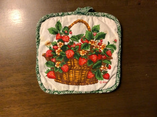 Vintage strawberries potholder