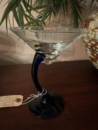 Vintage,Libbey Cobalt blue martini glasses.Set of 2