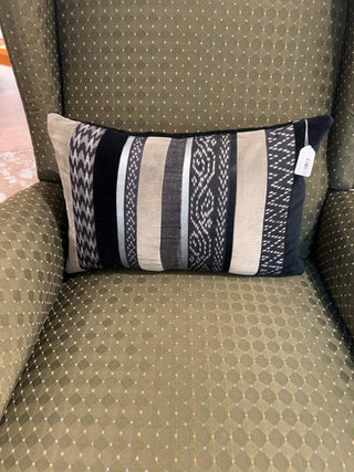 Gray and Green Rectangle Pillow