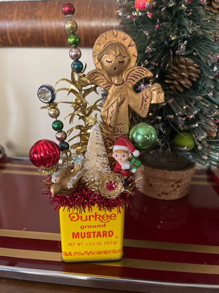Handmade Spice Tin Singing Angel Mustard
