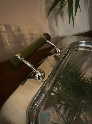 Vintage, 1980/90 Collezone Prandelli chrome tray with handles