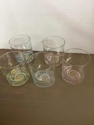 Vintage Psychedelic Bourbon Glasses (set5) #435