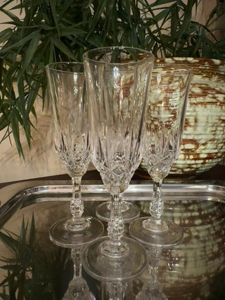 Vintage,crystal champagne flutes (set of 4)