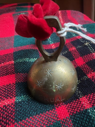 Vintage,brass bell Skoal ornament