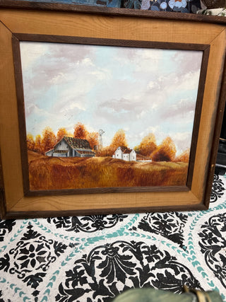 Fall barn painting