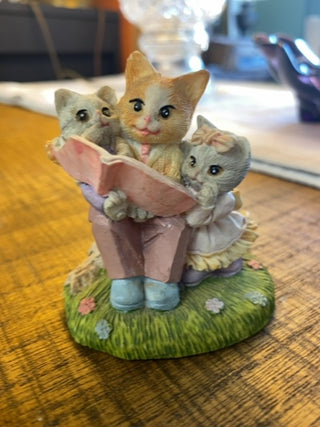 Ceramic Kitten Storytime Figurine