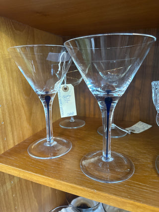 Vintage,due drop Martini glasses( set of 2)