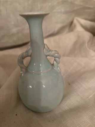 Small Artist Studio Pottery Blue Vase 5”h x 3” w