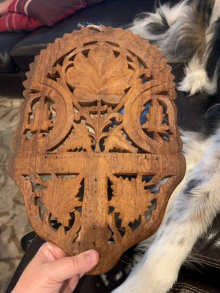 Floral wood carving