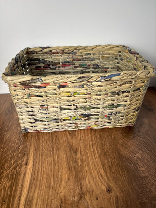 Newspaper braided container
