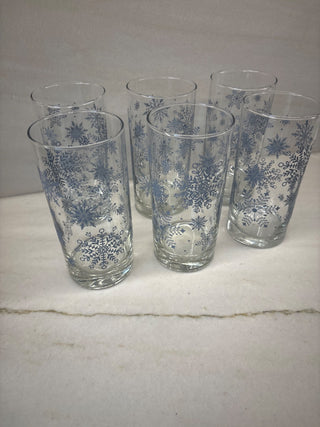 Set of 6 Libbey Snowflake Glasses