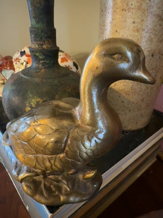 Vintage, brass duck figurine