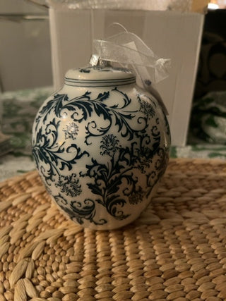 Large Blue & white temple jar ornament