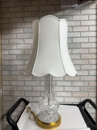 Huge Waterford Crystal lamp with original shade -