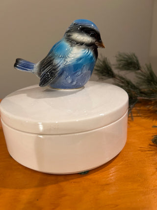 Goebel Porcelain Blue Bird Figural Box - Made in Germany