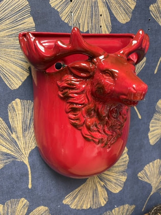 Ceramic stag wall pocket