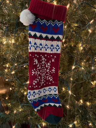 Vintage Knit Snowflake Stocking