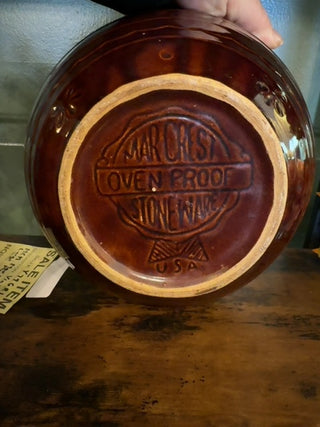 Vintage MCM 9” Marcrest Brown Mixing Bowl