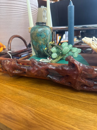 Vintage, bamboo with fall decore tray