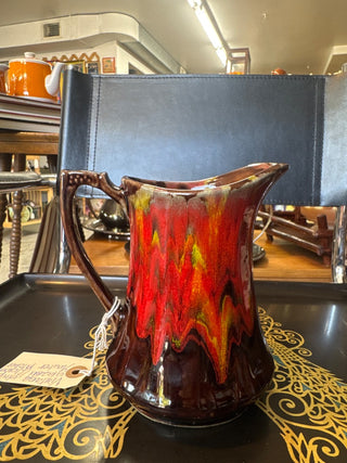 Vintage, drip, glazed flower/water pitcher