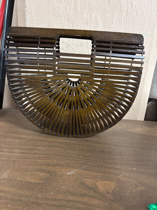 Vintage Bamboo Brown Purse #370