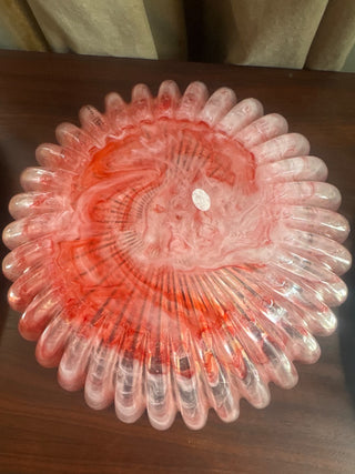 Vintage, ruffled lucid bowl