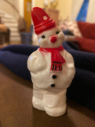 Vintage Irwin Snowman Candy Container Ornament