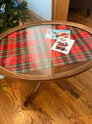 Antique Oval Pedestal Table with Liftoff Tray