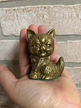 Brass kitty cat figurine