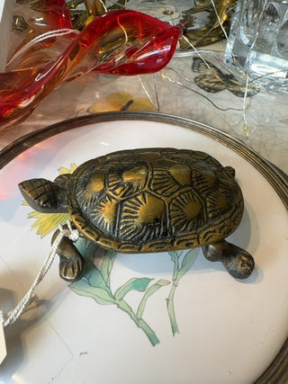 Vintage, brass turtle trinket box