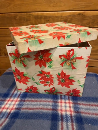 Pointsetta gift box w/lid