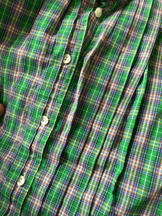 JCrew plaid pleated shirt