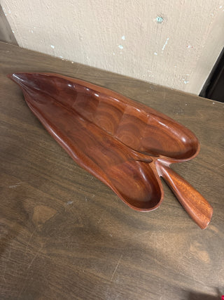 Vintage Mid Century Modern BrazilHand Carved Leaf #401