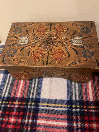 Painted wood stool